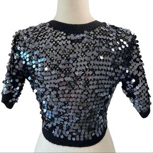 Gorgeous bebe sequin cropped knit bolero